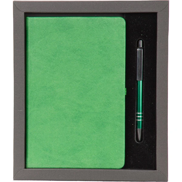 2’li Hediye Seti Termo Deri Defter 13x21 cm + Metal Tükenmez Kalem Özel Kutulu Promozone