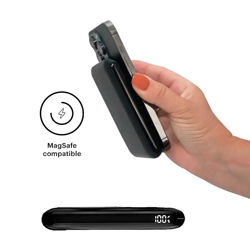 10000 mAh MagSafe Özellikli Led Ekranı Güç Göstergeli Wireless Kablosuz Powerbank Promozone