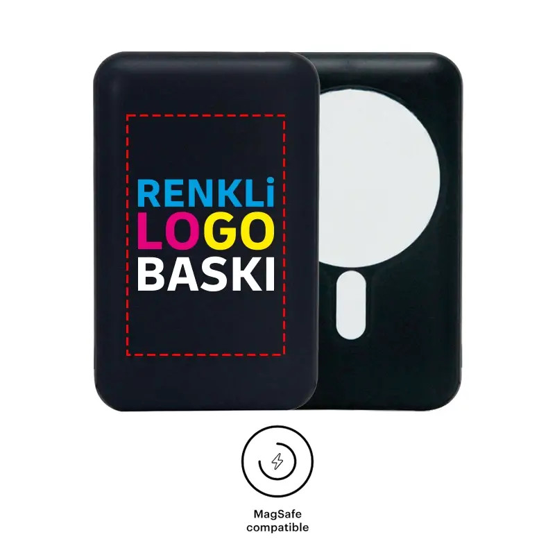 10000 mAh MagSafe Özellikli Led Ekranı Güç Göstergeli Wireless Kablosuz Powerbank Promozone