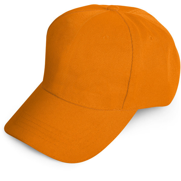 Polyester 5 Panel Ekonomik Promosyon Şapka - Turuncu
