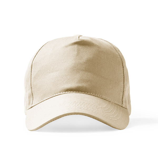 Polyester 5 Panel Ekonomik Promosyon Şapka - Bej