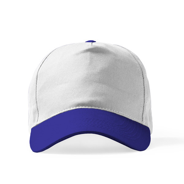 Polyester 5 Panel Ekonomik Promosyon Şapka - Lacivert - Beyaz