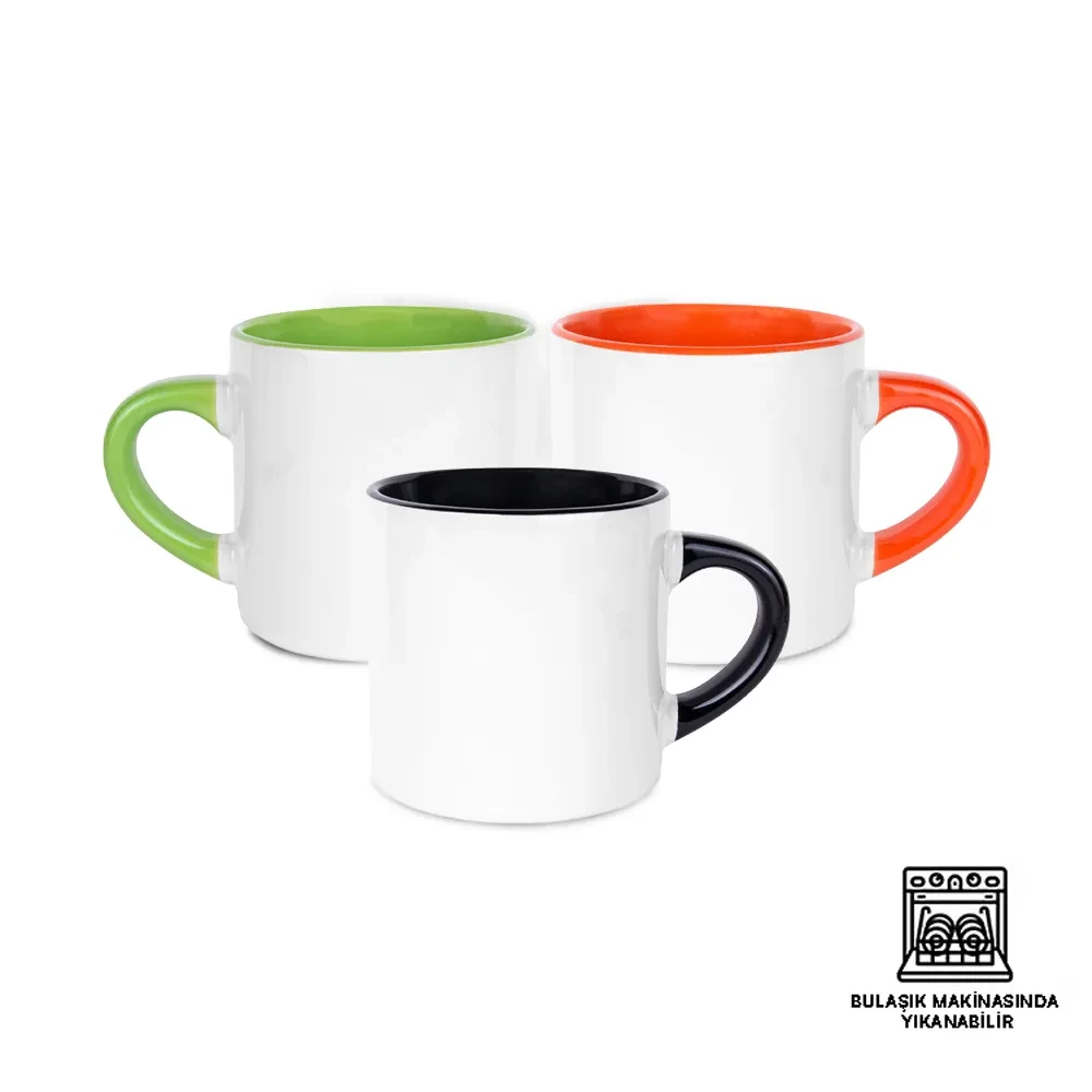 Süblimasyon Porselen Nescafe Kulbu ve İçi Renkli Kupa Bardak Kutulu - Logo Baskılı Promozone
