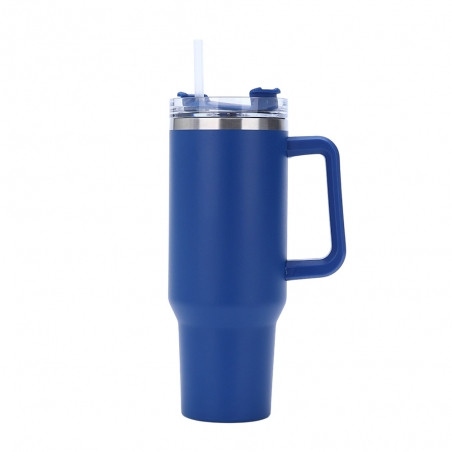 Paslanmaz Çelik Pipetli Termos 1180 ml - Lacivert