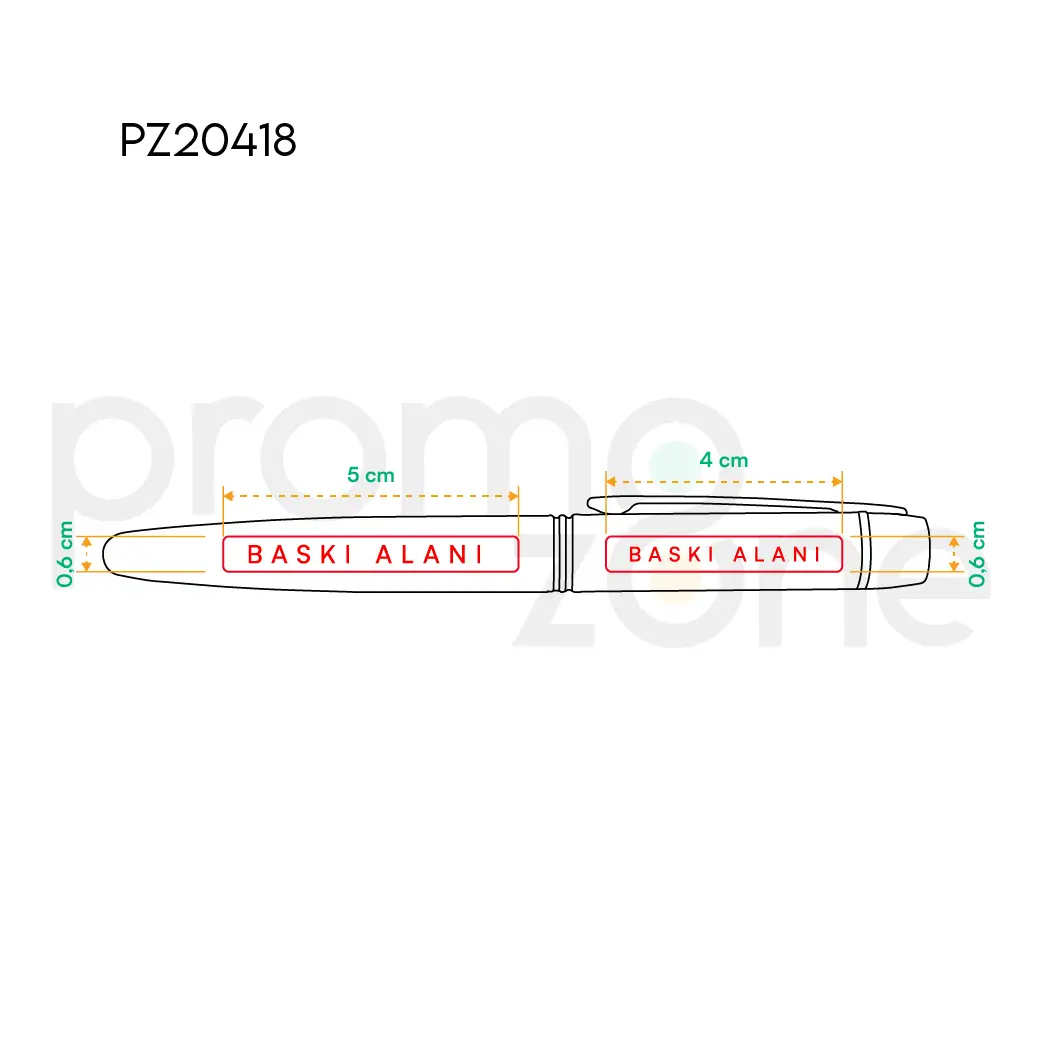 Metal Tükenmez Roller Kalem Siyah Refil Mürekkep Promozone
