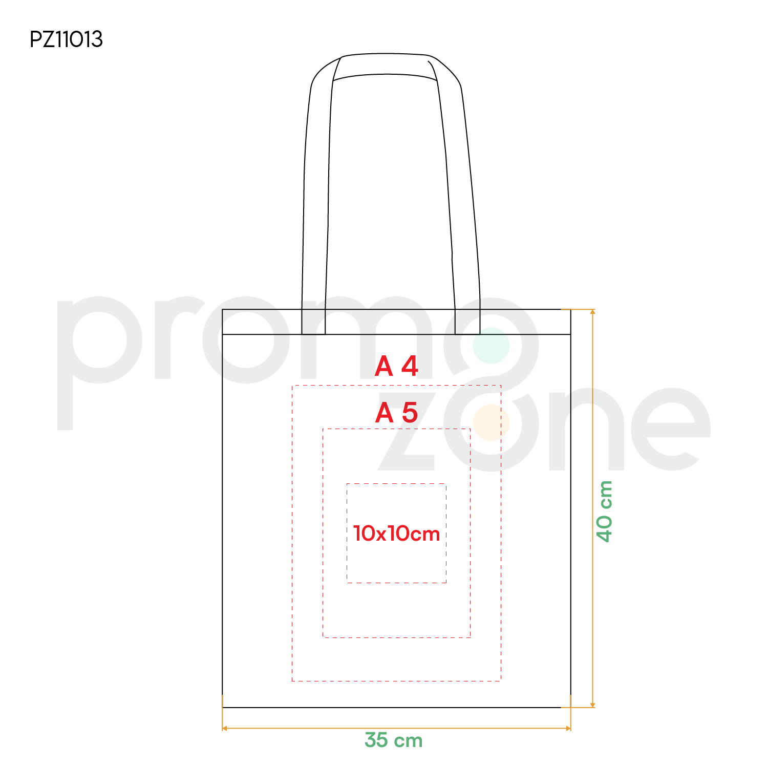 190gr Gabardin Pamuklu Renkli Kumaş Bez Çanta (35x40 cm) – 70 cm Askılı Promozone