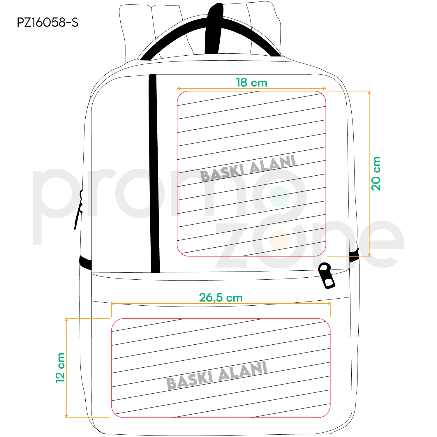 Stoklu Özel Üretim Laptop Bölmeli Promosyon Sırt Çantası Promozone