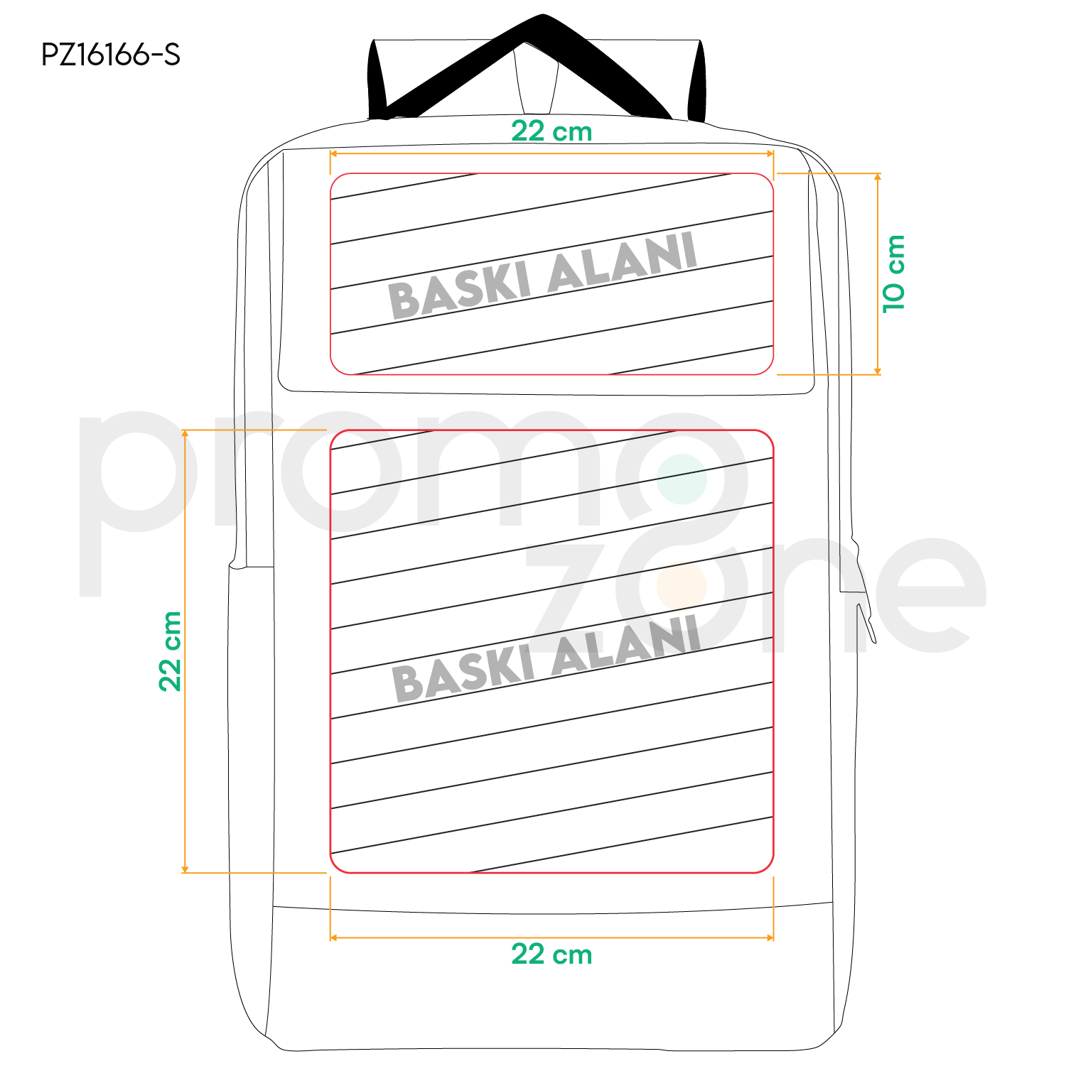 Stoklu Özel Üretim Promosyon Laptop Bölmeli Sırt Çantası Promozone