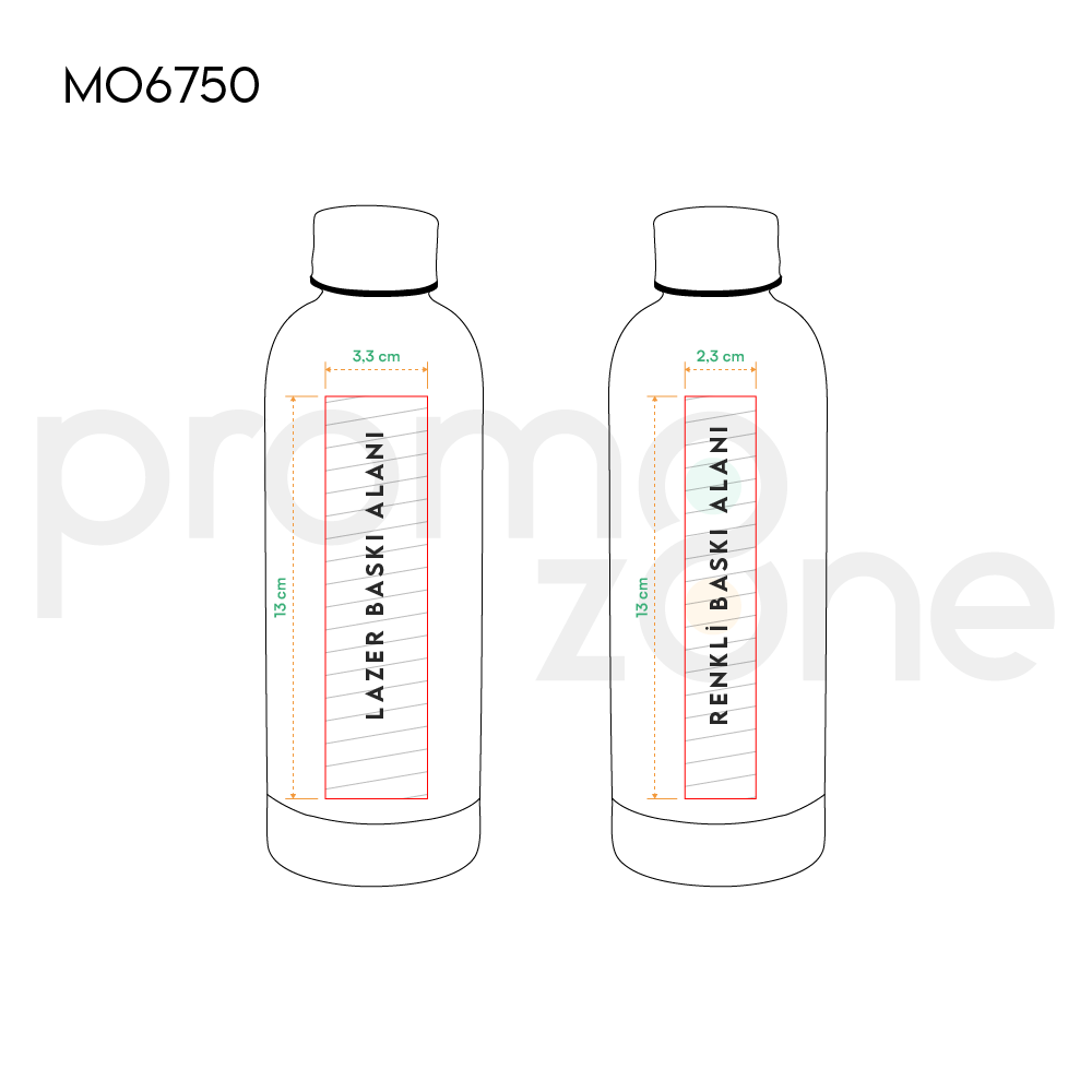 500 ml Geri Dönüştürülmüş Paslanmaz Çelik Termos Şişe - Çift Duvarlı Promozone