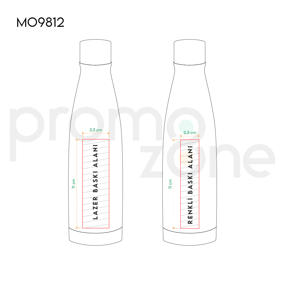 500 ml Paslanmaz Çelik Termos Şişe - Çift Duvarlı Promozone