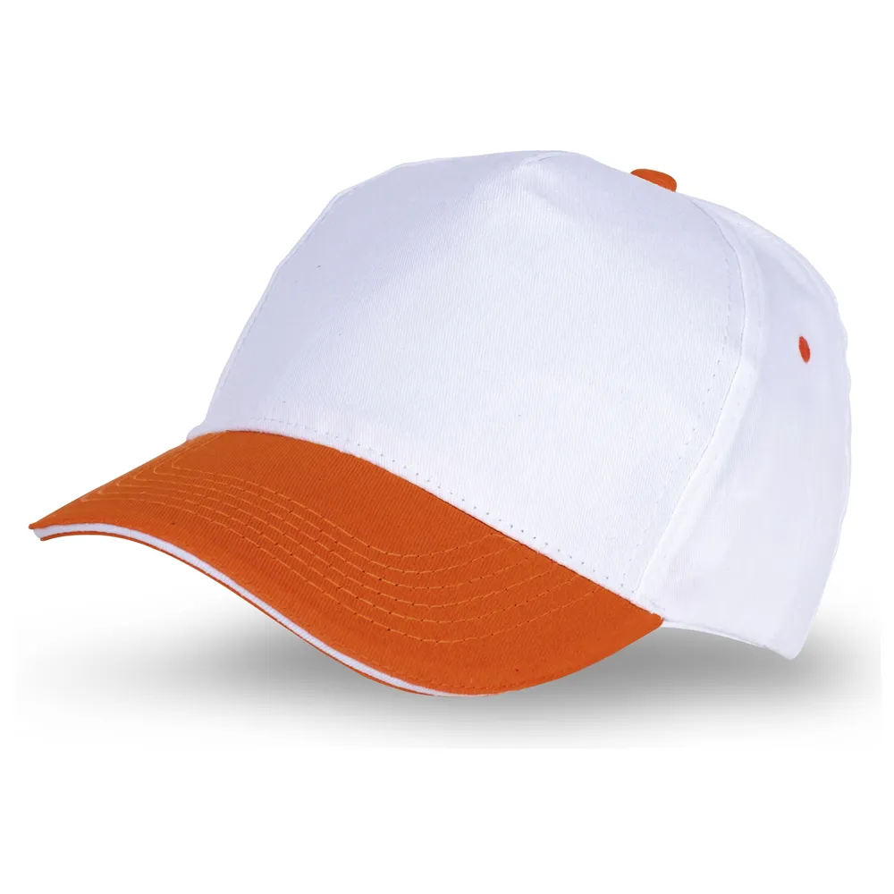 Sandviç Siper %100 Pamuk 21/21 Gabardin Kumaş Promosyon Şapka – 5 Panel Tam Tela Promozone
