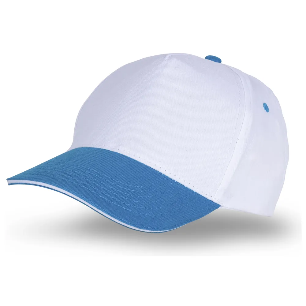 Sandviç Siper %100 Pamuk 21/21 Gabardin Kumaş Promosyon Şapka – 5 Panel Tam Tela Promozone