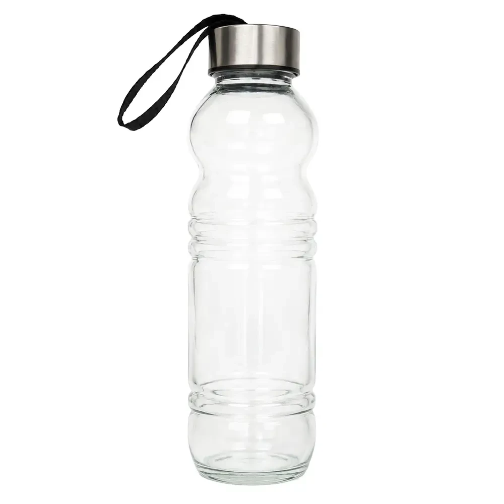 500 ml Metal Kapaklı Kılıfsız Bombeli Cam Su Şişesi