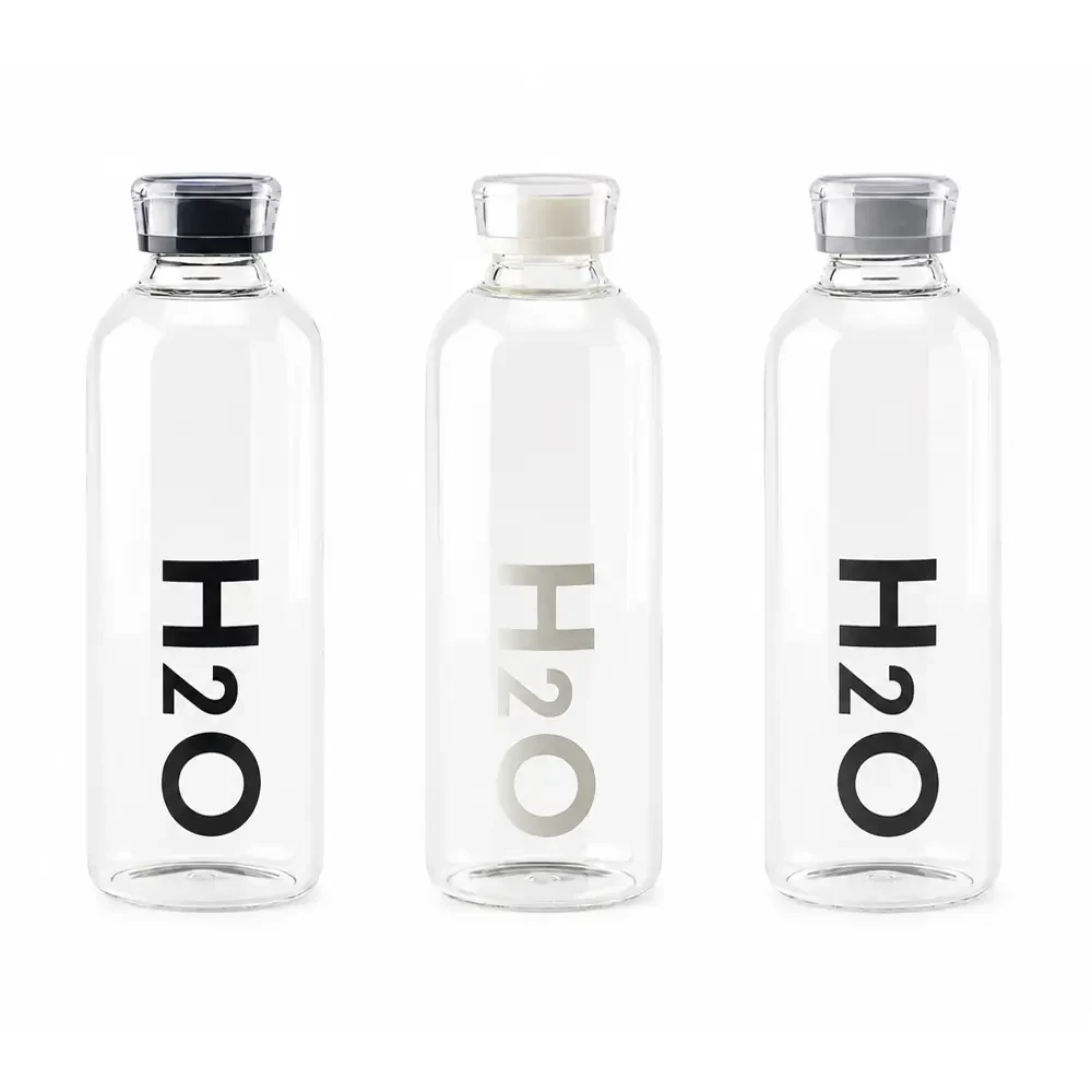 H2O Borosilikat Cam Su Şişesi - 1000 ml Promozone