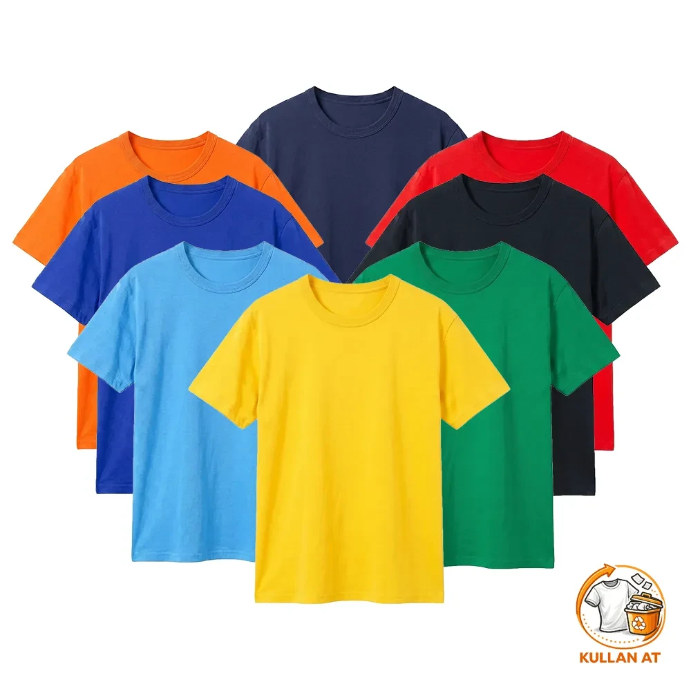 125 GSM %80 Pamuk %20 Polyester Kullan At Promosyon Tişört – Unisex Tüp Kumaş