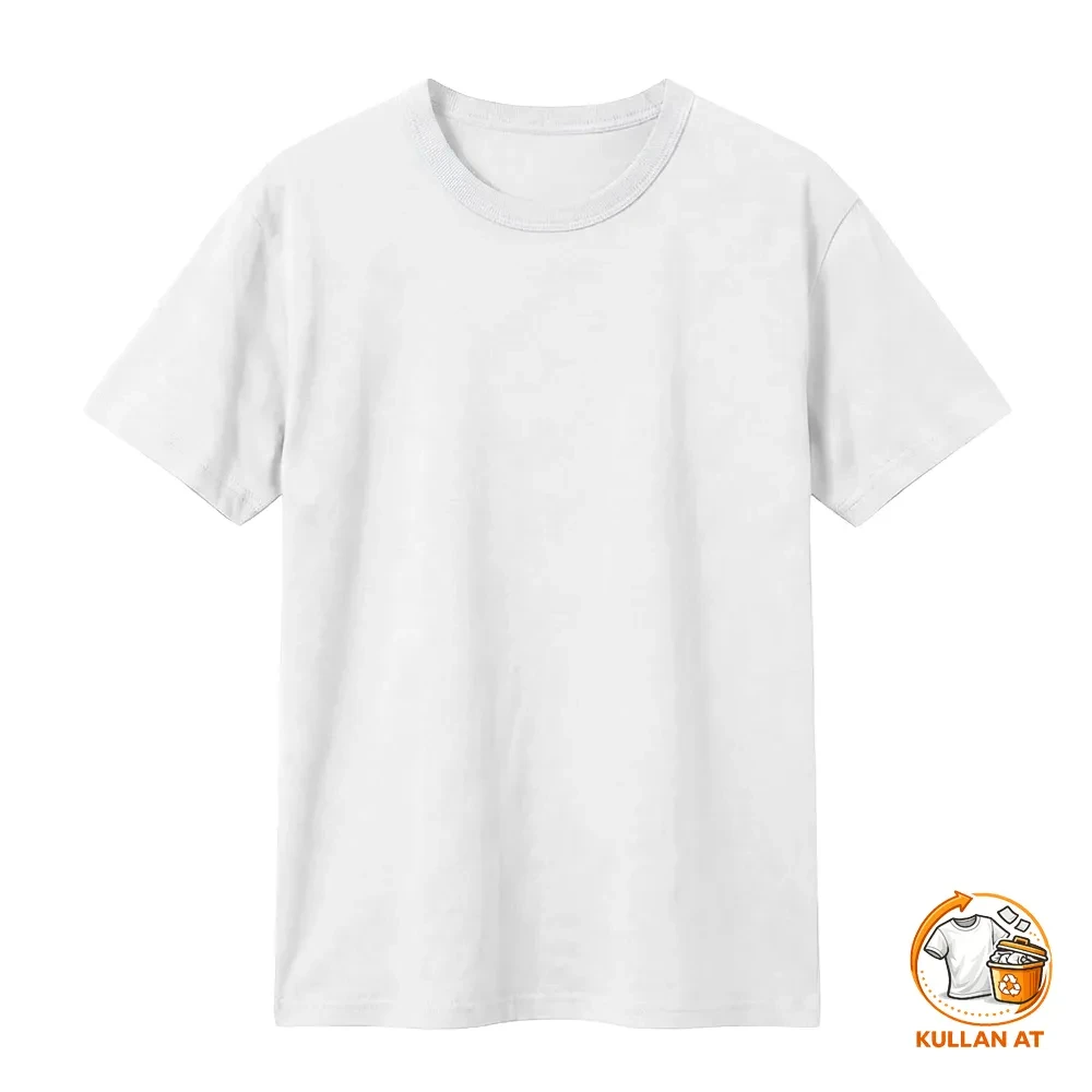 125 GSM Beyaz %80 Pamuk %20 Polyester Kullan At Promosyon Tişört – Unisex Tüp Kumaş