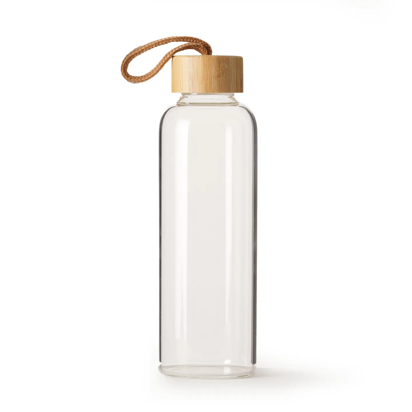 600 ml H2o Bambu Kapaklı Borosilikat Cam Matara Promozone