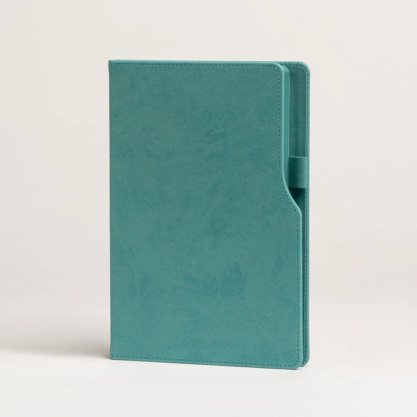 14,5 x 21 cm Termo Deri PU Sert Kapaklı Tarihsiz Defter, 224 Sayfa, 80 gr Ivory Krem Çizgili İç Kağıt, Kenar Boyalı, Kalem Tutuculu Promozone