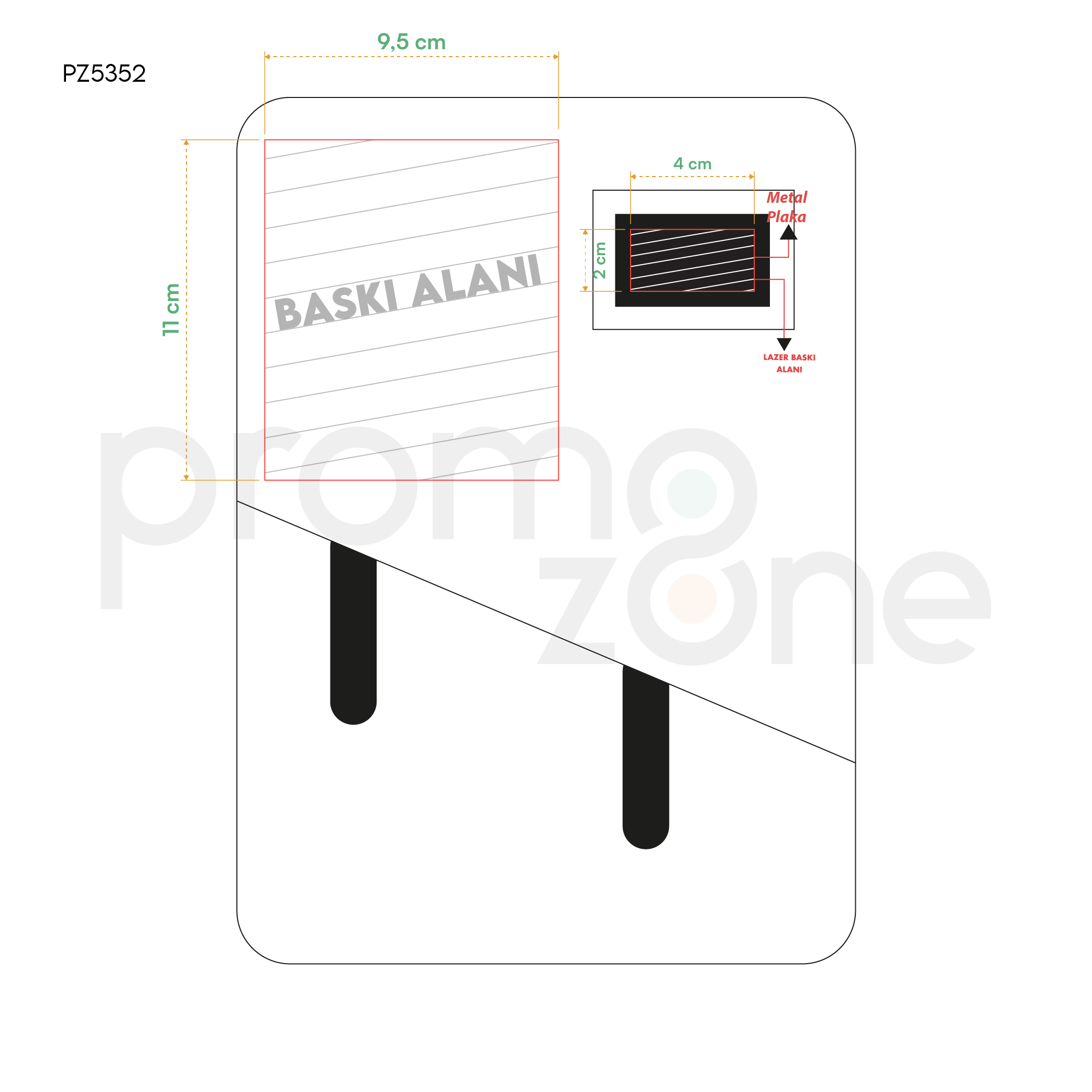 6000 mAh Kapasiteli Organizer Powerbank Promozone