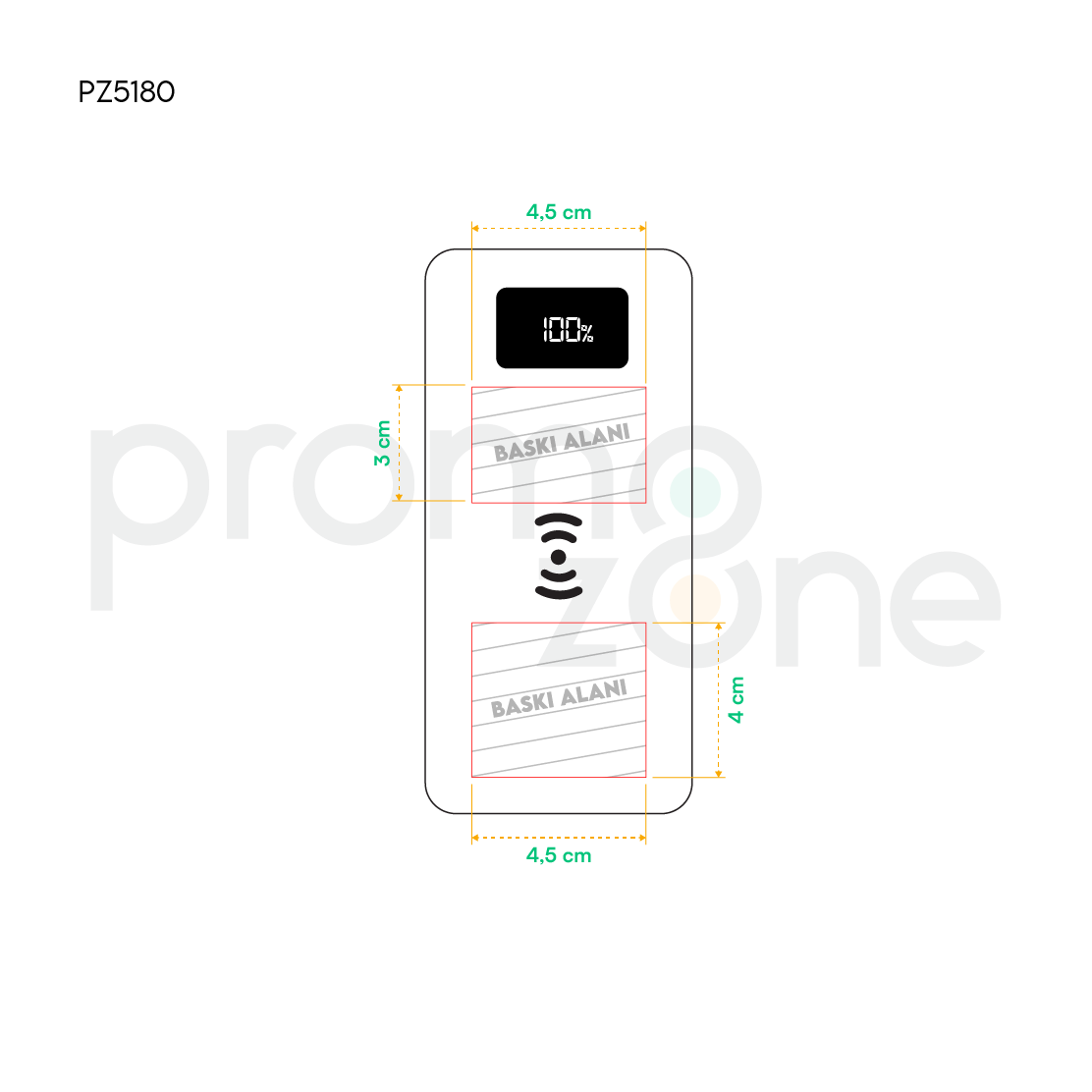 S-link IP-G10W 10000mAh LCD Göstergeli Kablosuz Powerbank Taşınabilir Pil Şarj Cihazı Promozone