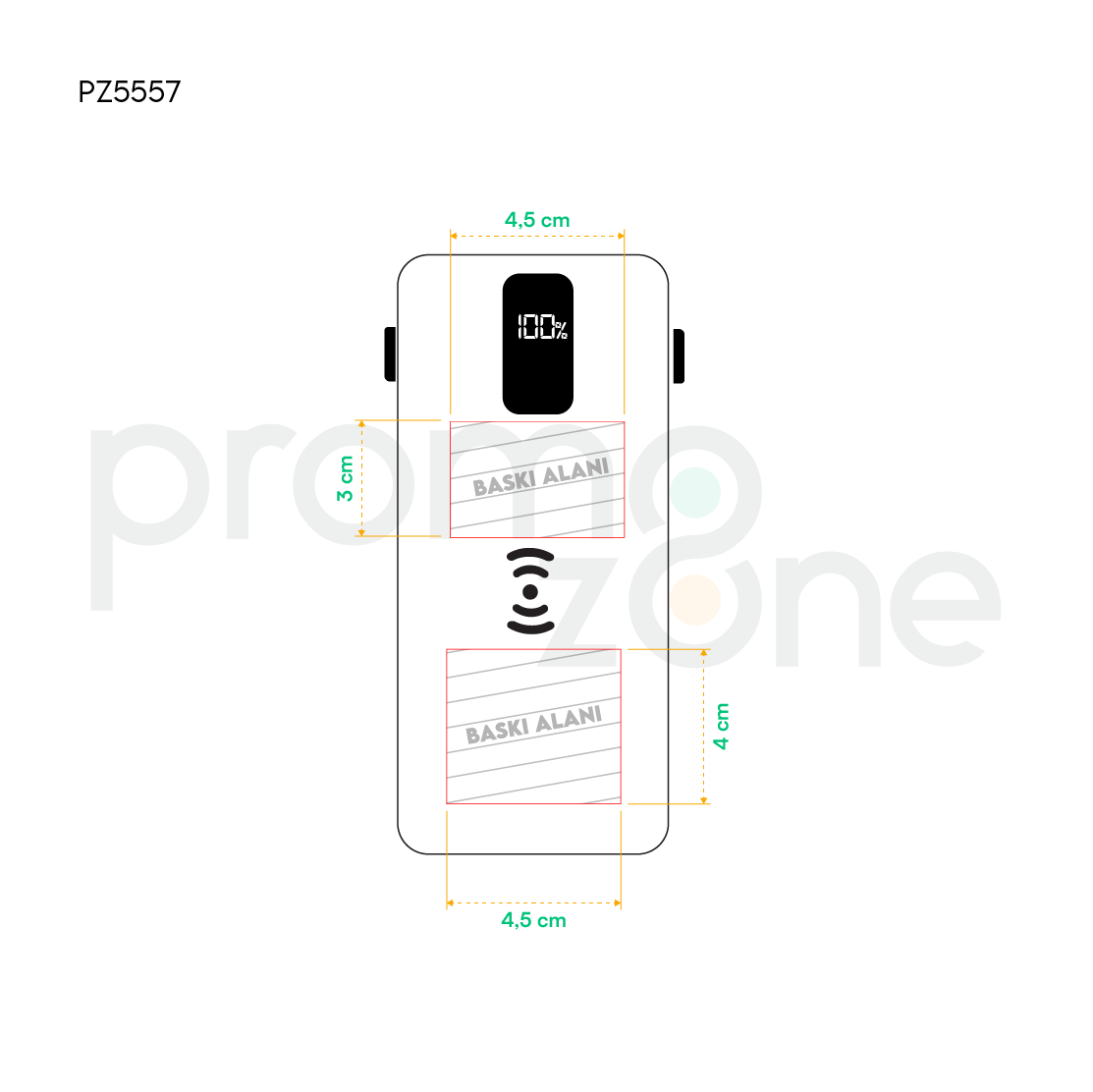 10.000 mAh Wireless Powerbank (Dahili Kablolu) Promozone
