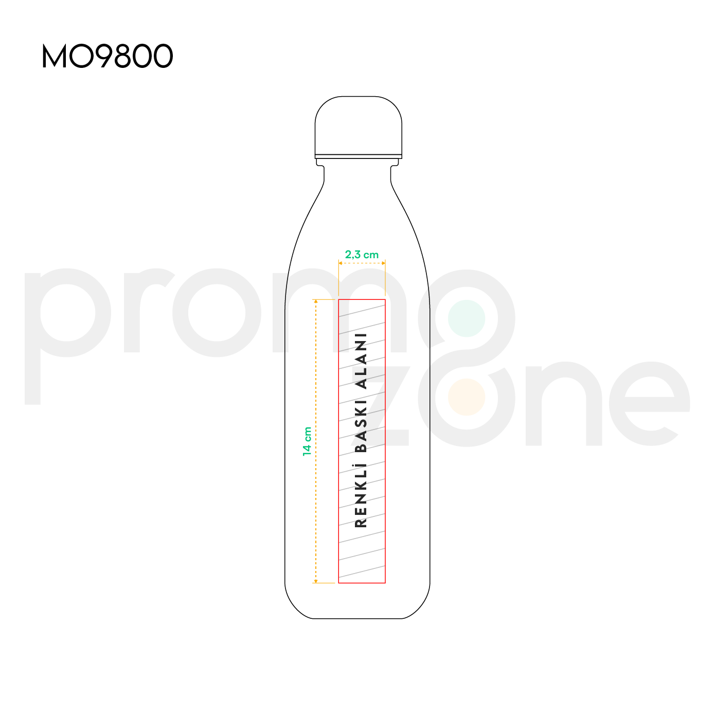 650 ml Renkli Cam Su Şişesi Promozone