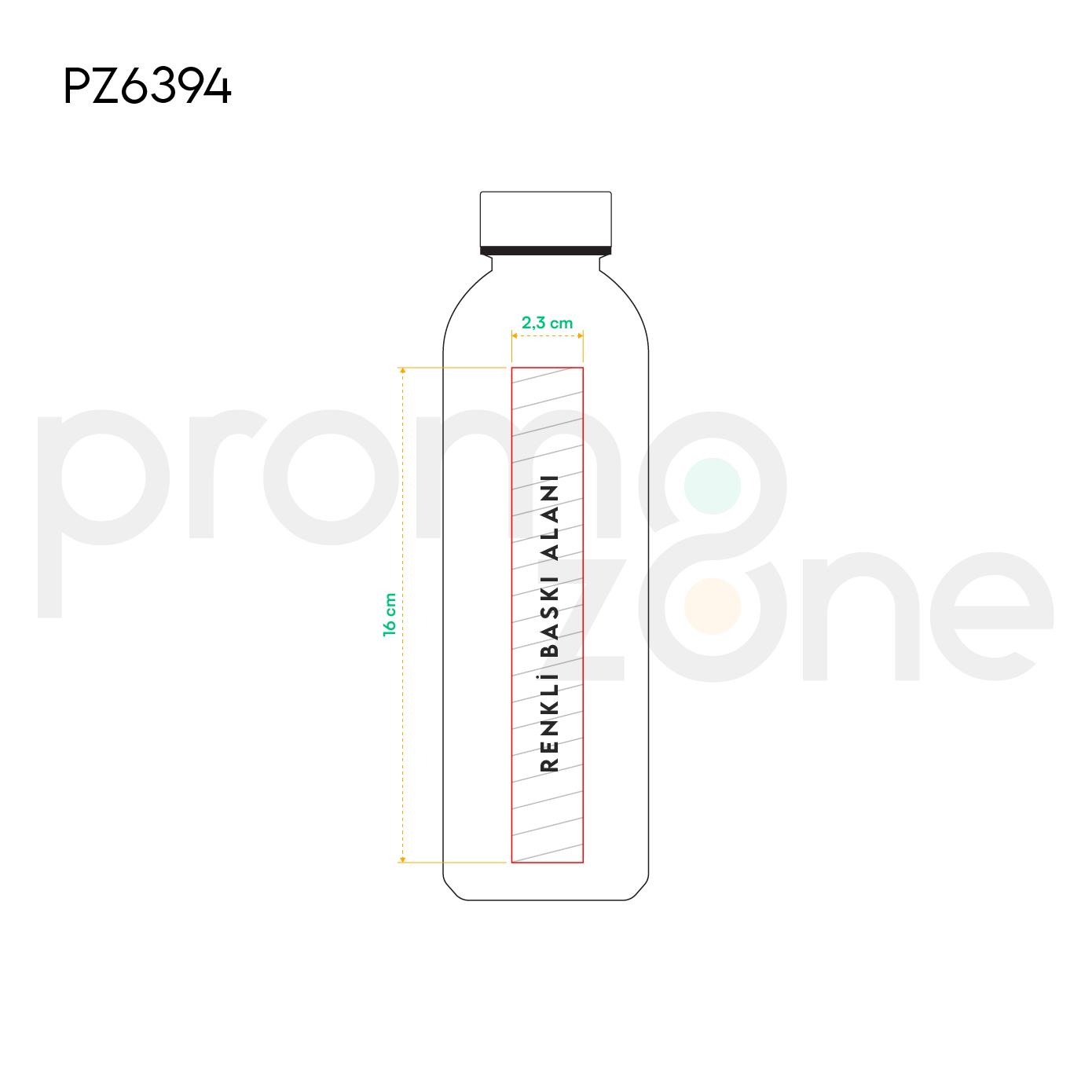 500 ml Cam Matara Şu Şişesi Kılıfsız Promozone