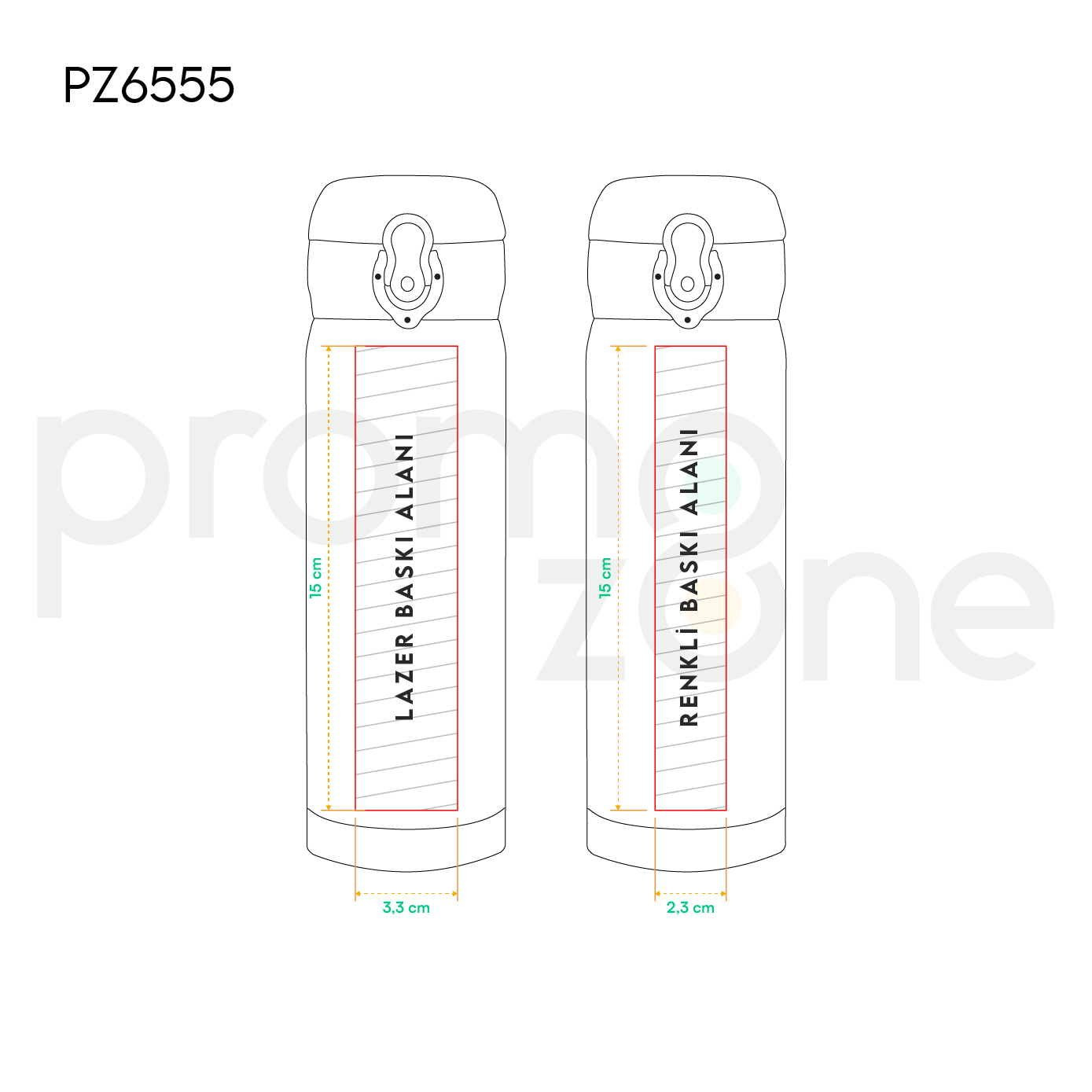 420 ml Kilitli Kapaklı Çelik Termos Promozone
