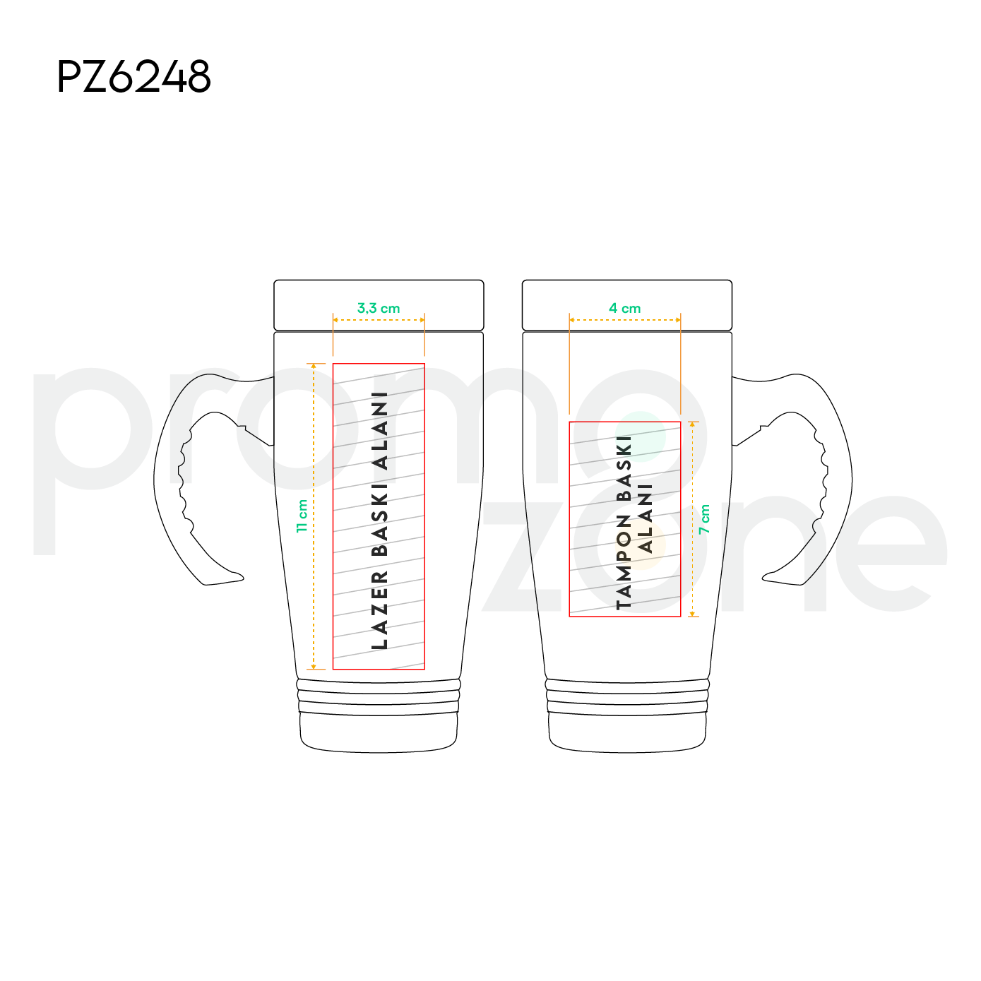 450 ml Saplı Paslanmaz Çelik Termos Bardak Promozone