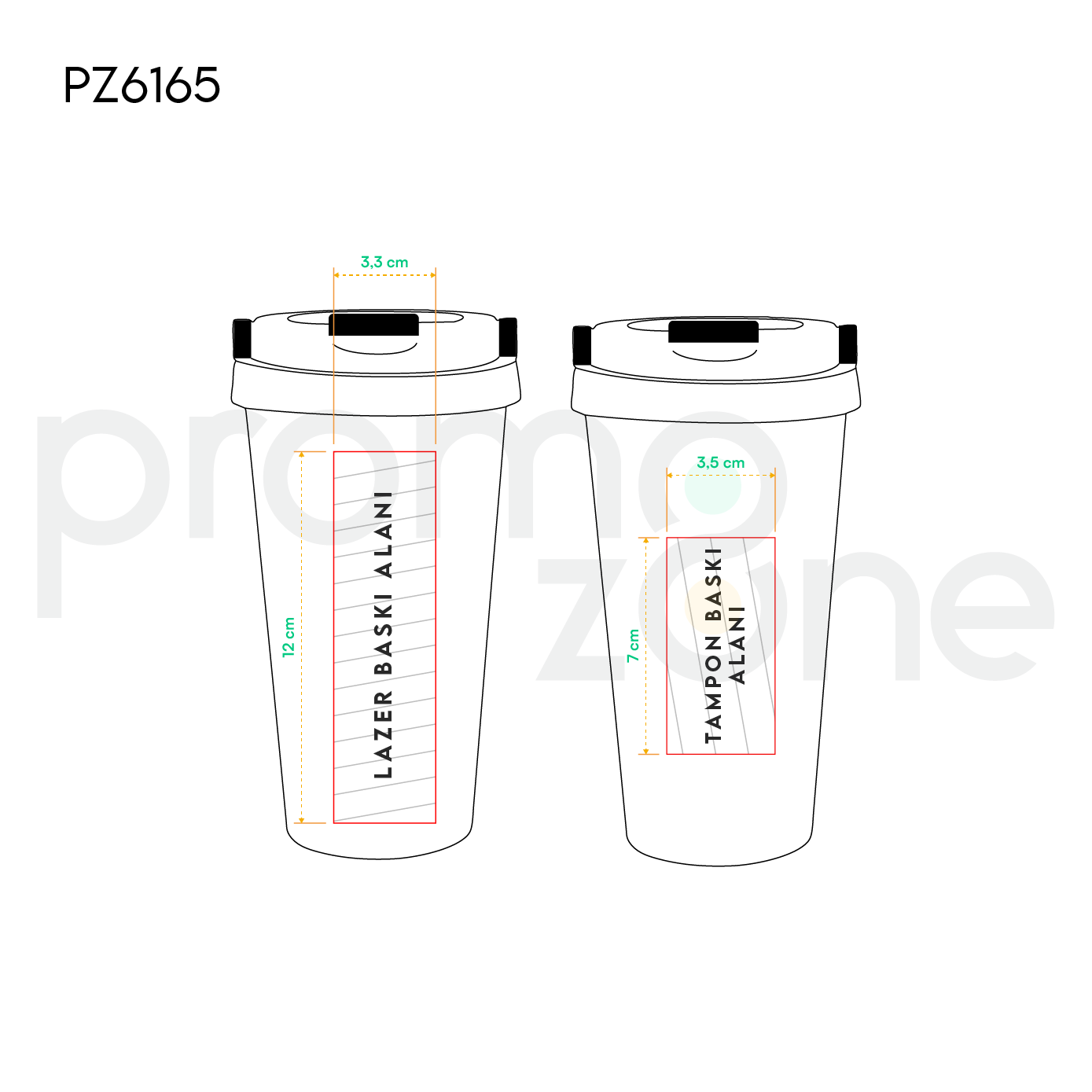 500 ml Kaydırmaz Taban Termos Bardak Promozone