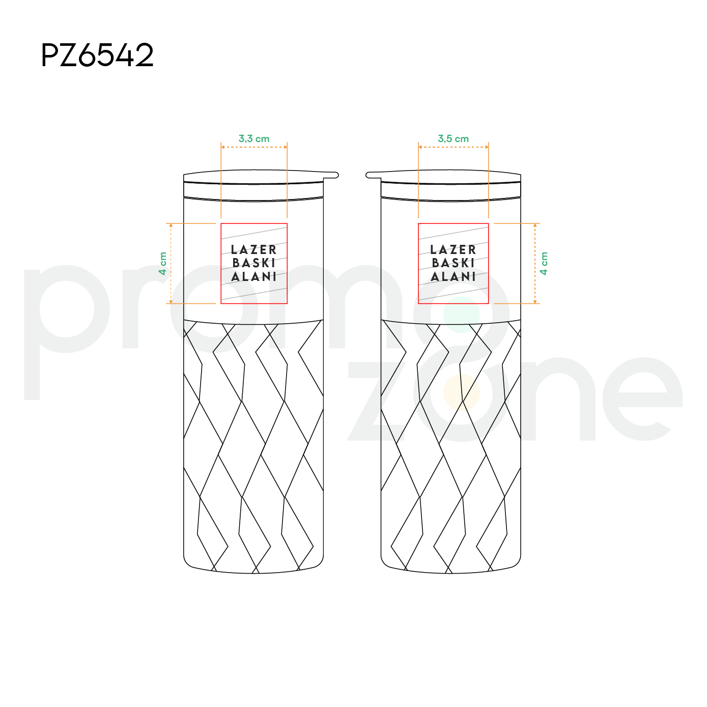 Prizmatik Dış Yüzeyli Termos 420 ml Promozone