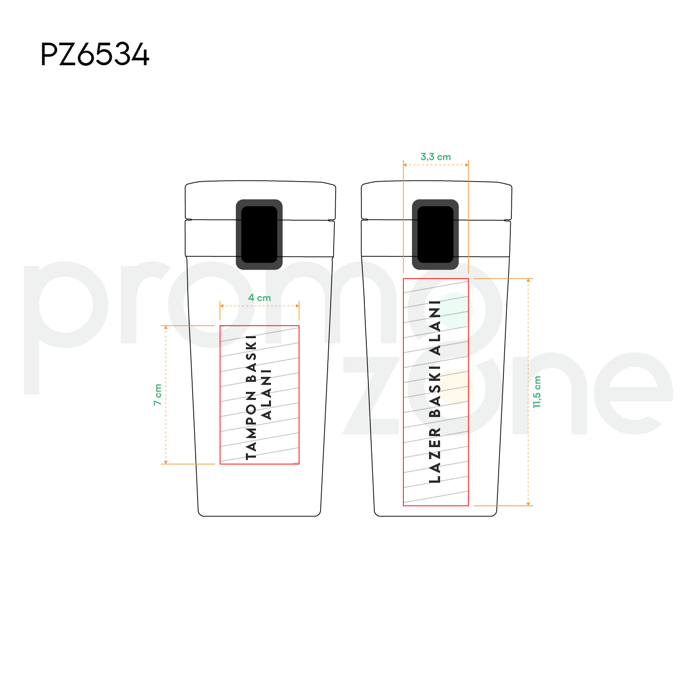 350 ml Paslanmaz Çelik Kilitli Kapaklı Termos Promozone