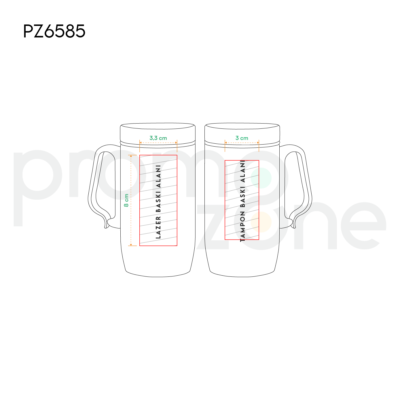 Kulplu Termos Tipi Çelik Kupa Bardak 240 ML Promozone