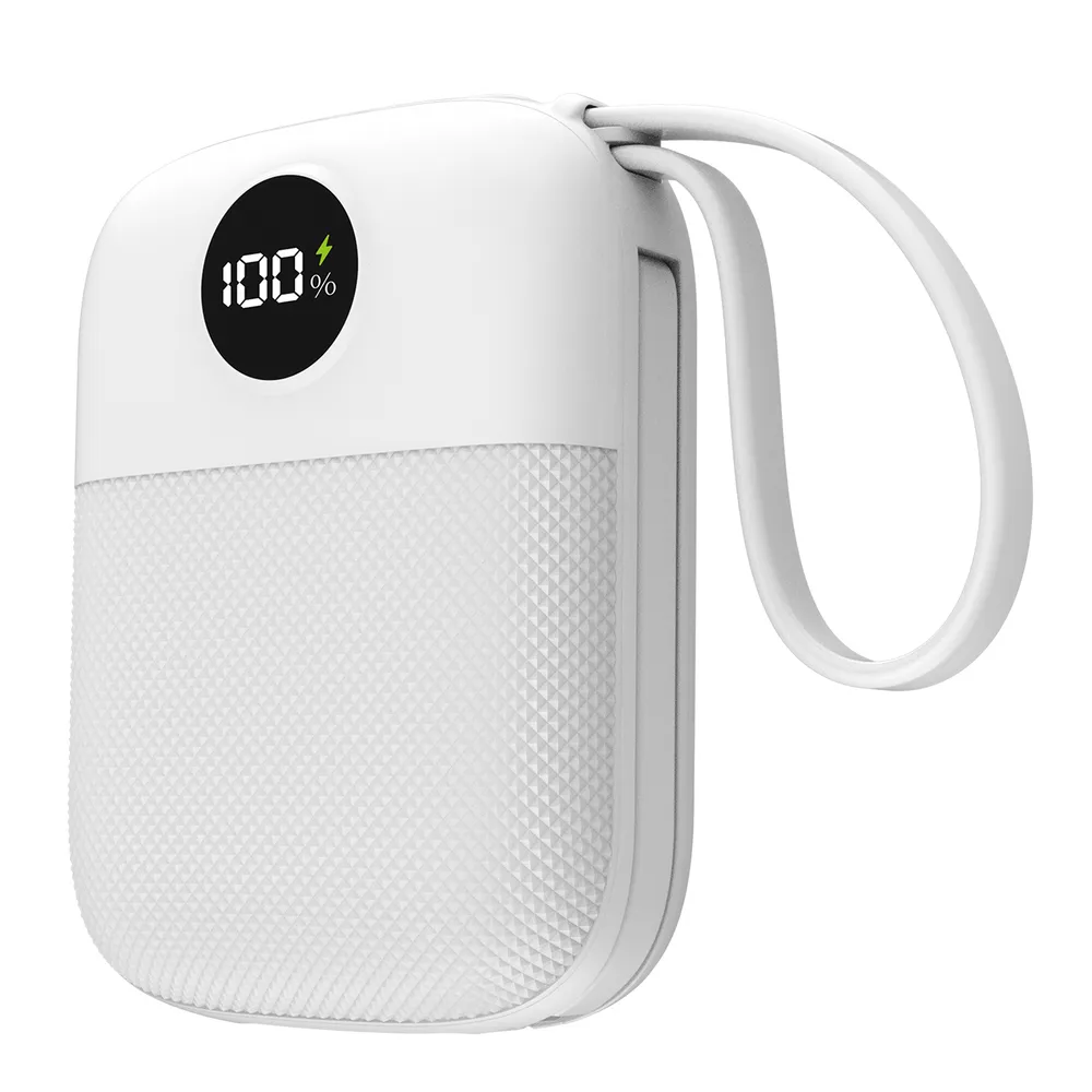 S-link MP110 10000mAh PD22.5W Type-C+Lightning Kablolu LCD Taşınabilir Pil Şarj Cihazı Powerbank Promozone