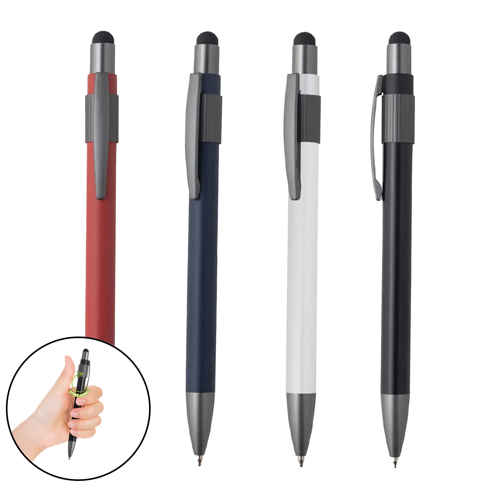 Stres Çarklı Touchpen Metal Tükenmez Kalem Promozone