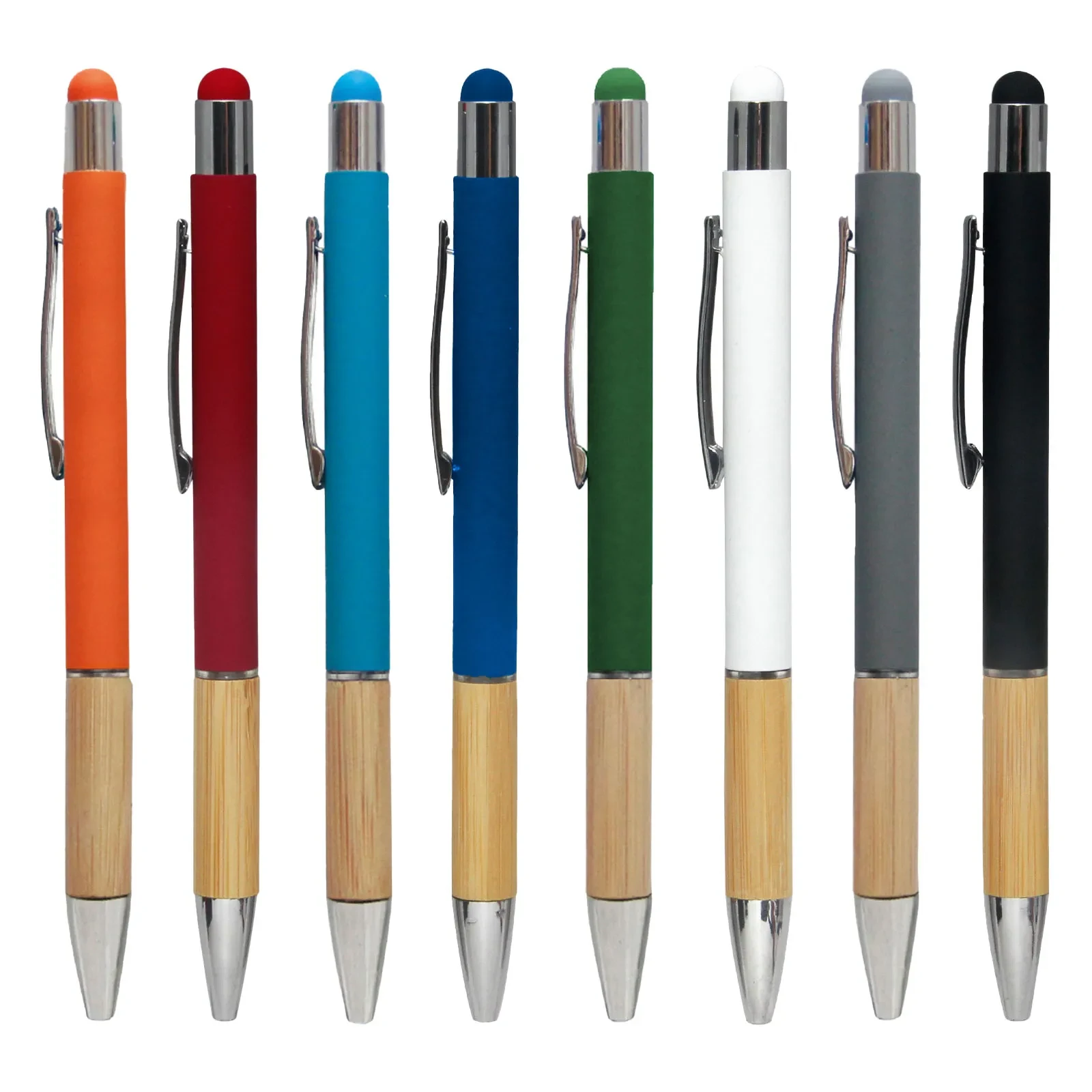 Bambu Tutma Yüzeyli Touchpen Metal Tükenmez Kalem