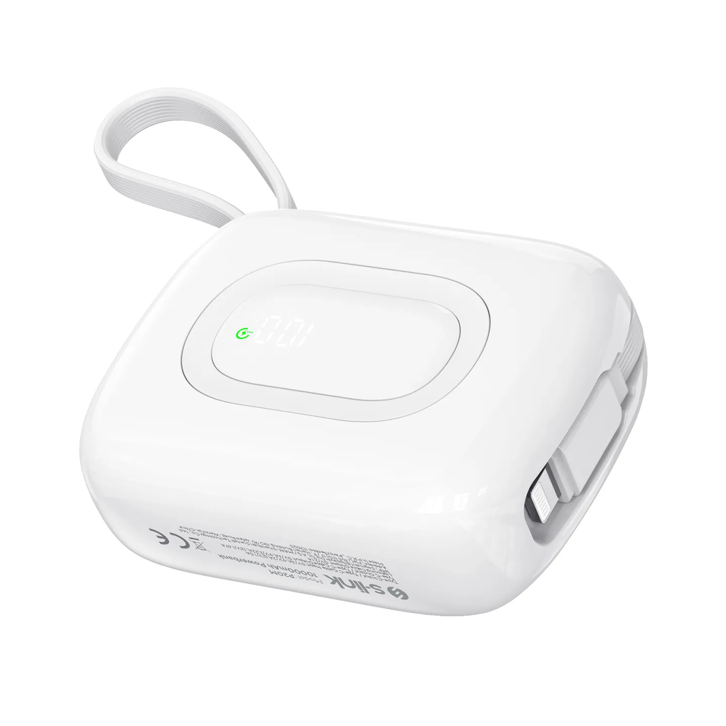 S-link P20M 10000mAh PD20W Type-C Kablolu LCD Taşınabilir Pil Şarj Cihazı Powerbank