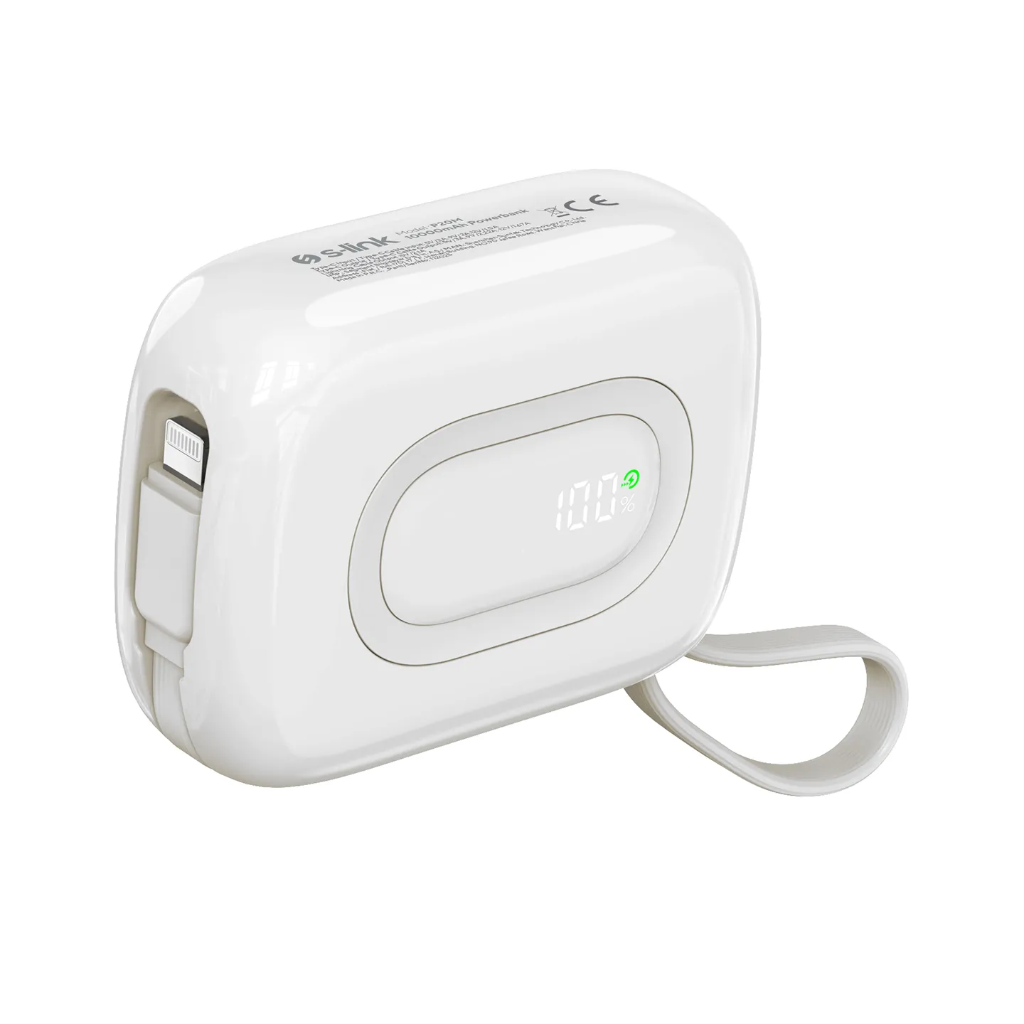 S-link P20M 10000mAh PD20W Type-C Kablolu LCD Taşınabilir Pil Şarj Cihazı Powerbank Promozone