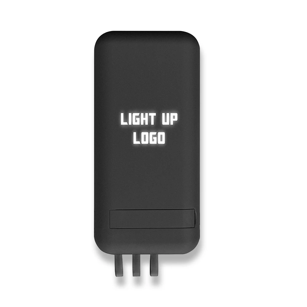 10000 mAh Dahili Kablolu Wireless Işıklı Logolu Powerbank  Şarj Cihazı