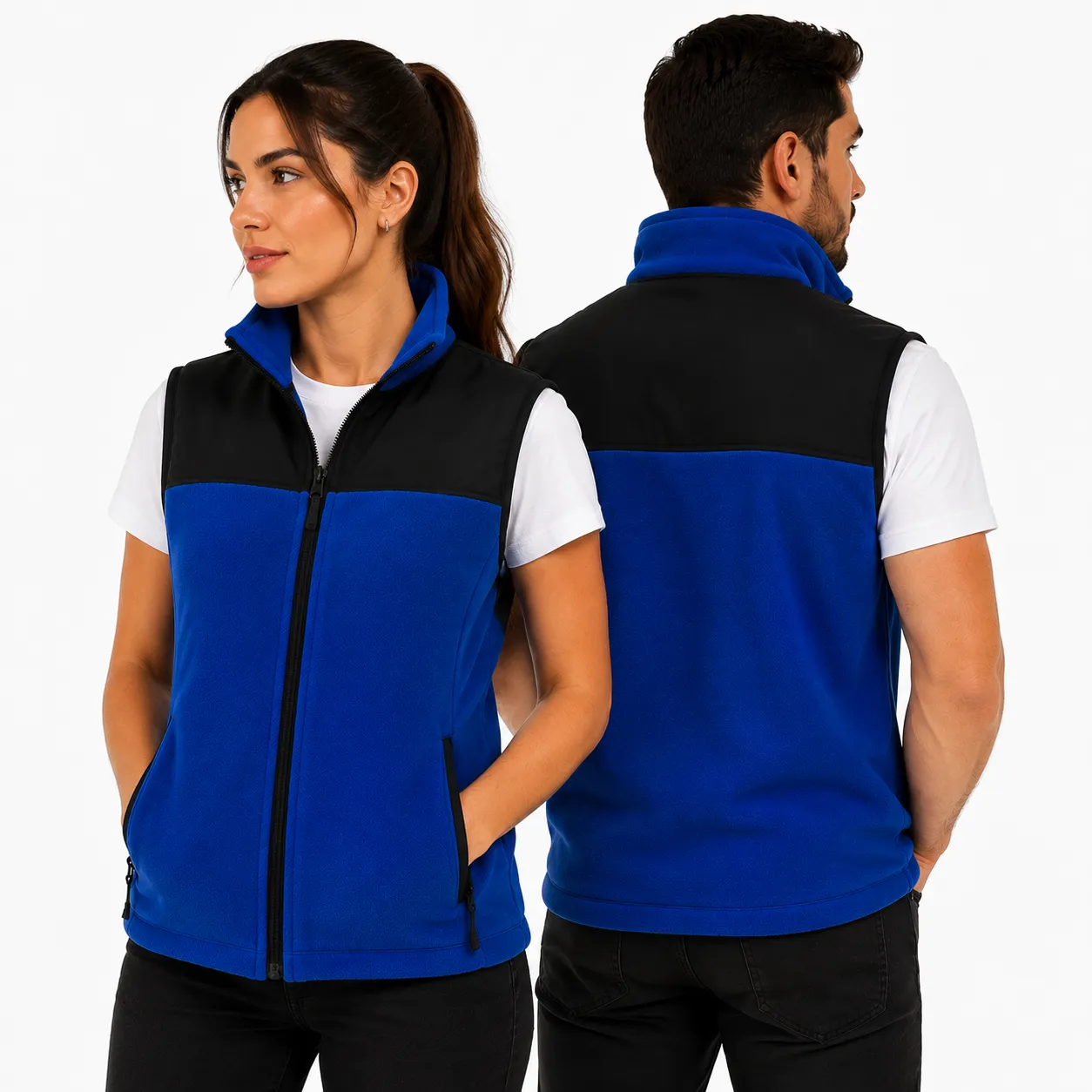 Softshell Detaylı Çift Kumaş Polar Yelek