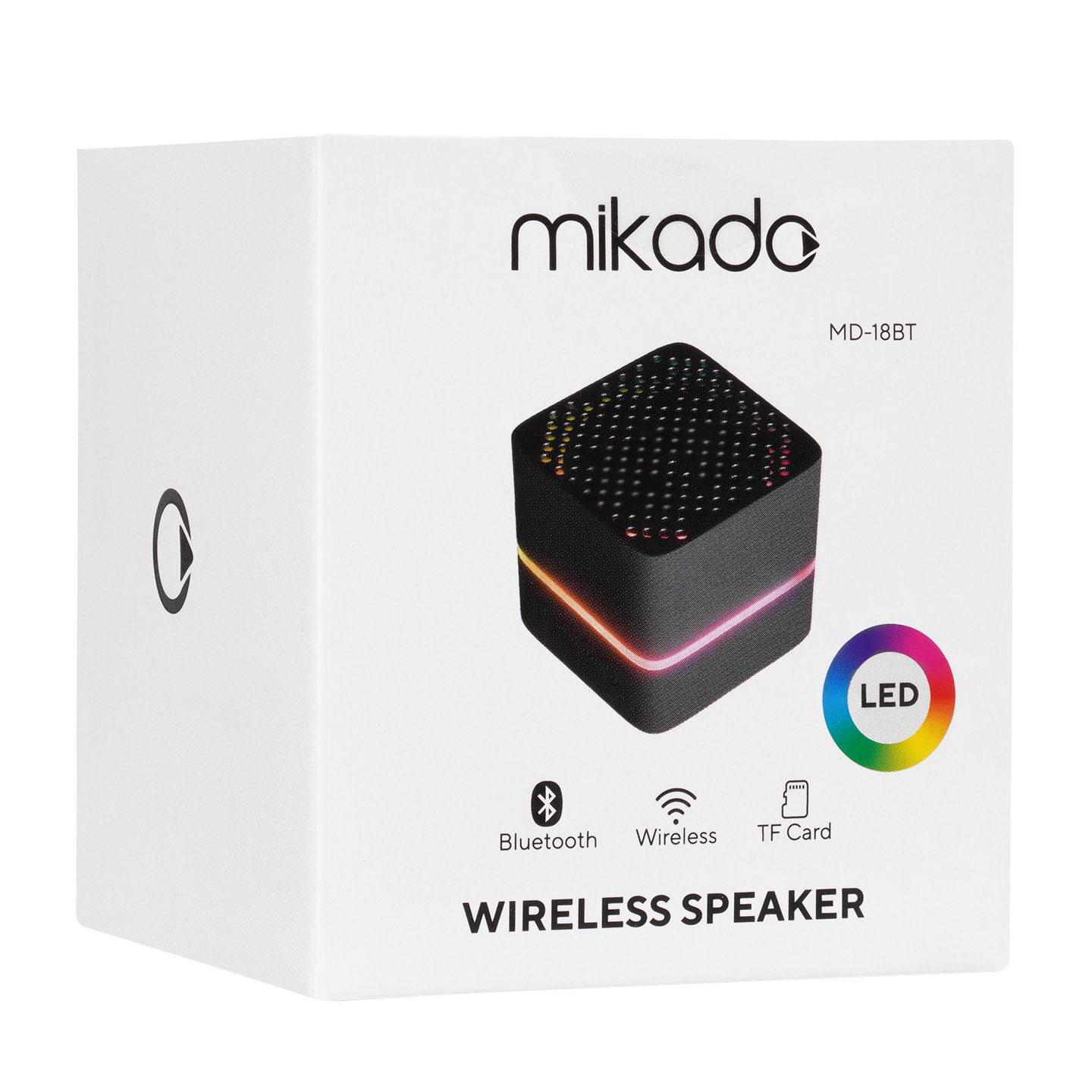 Mikado MD-18BT Siyah DC 5V/USB TF Kartlı Bluetoothlu Led Işıklı Şarjlı Speaker Hoparlör Promozone