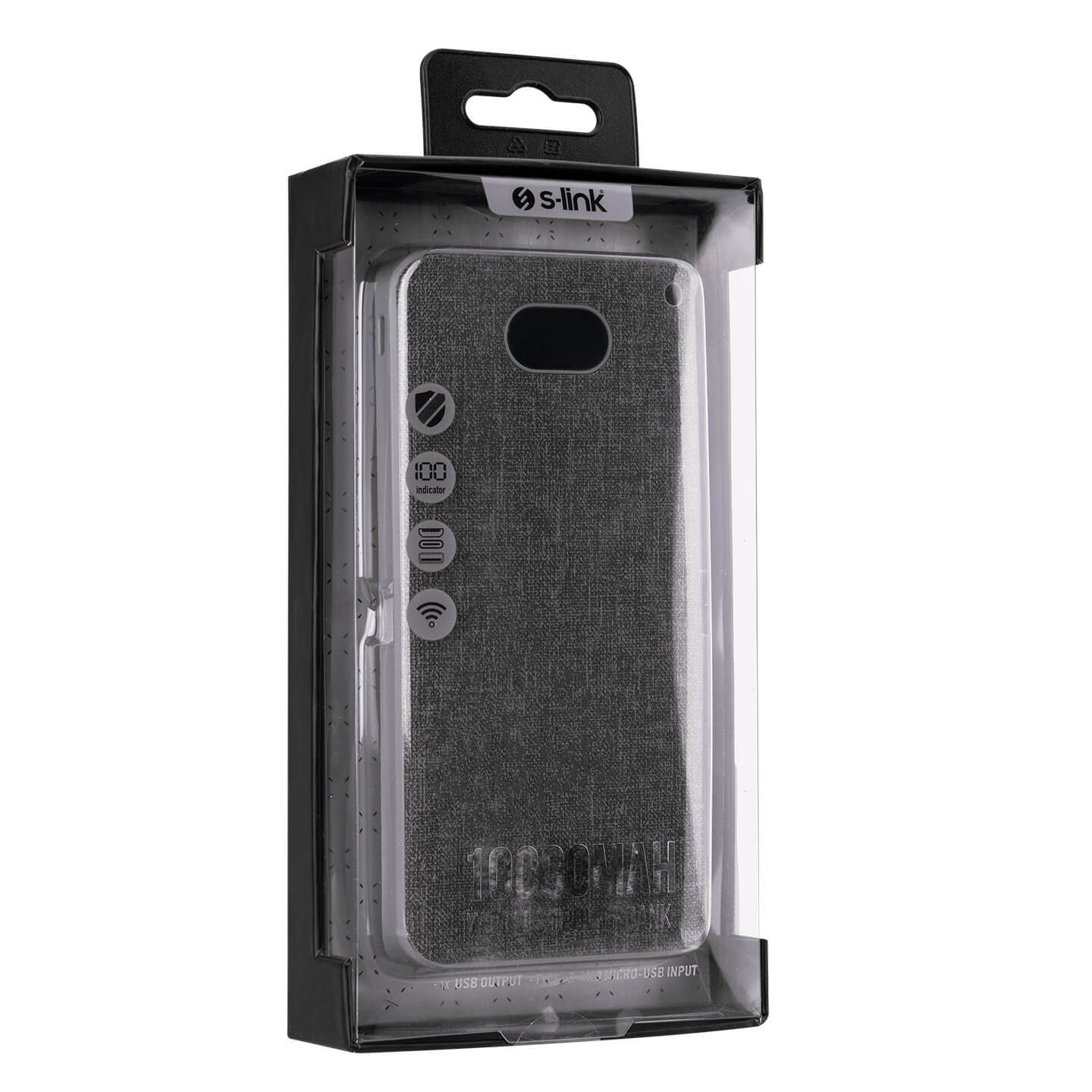 S-link 10000 mAh Kablosuz Wiresless 5W Şarj Type-C Micro USB Girişli Led Göstergeli Powerbank IP-G10RW Promozone