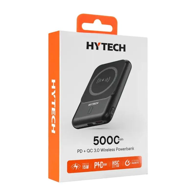 Hytech H50 5000mAh Kablosuz Wiresless Magsafe 15W Şarj PD20W Hızlı Şarj Huawei Super Charge 22.5W  Şarj Kapasiteli Powerbank Promozone