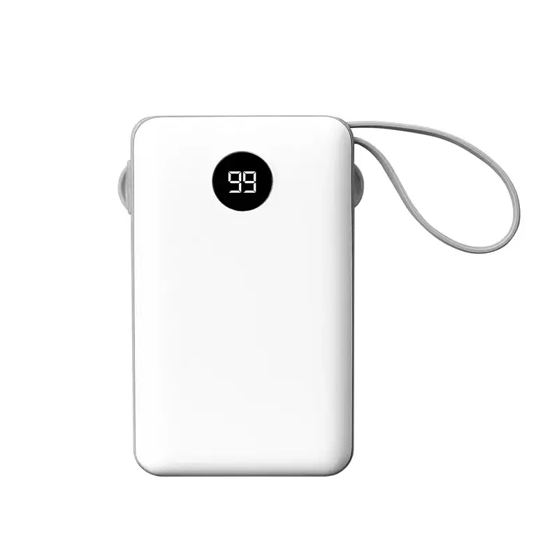 S-link P102 10000mAh All in One Dahili Kablolu 10W Hızlı Şarj 2 USB+Type-C+Micro+Lightning Girişli Led Ekranlı Taşınabilir Powerbank Promozone