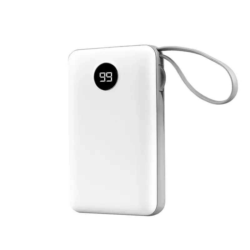S-link P102 10000mAh All in One Dahili Kablolu 10W Hızlı Şarj 2 USB+Type-C+Micro+Lightning Girişli Led Ekranlı Taşınabilir Powerbank Promozone