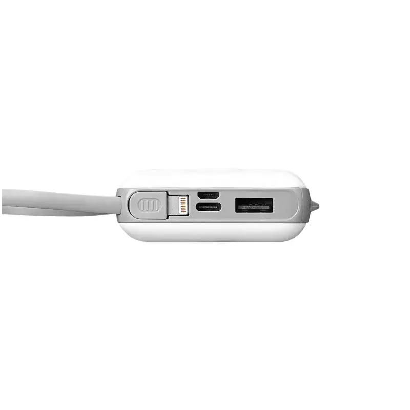 S-link P102 10000mAh All in One Dahili Kablolu 10W Hızlı Şarj 2 USB+Type-C+Micro+Lightning Girişli Led Ekranlı Taşınabilir Powerbank Promozone