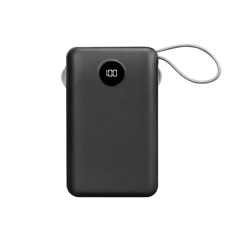 S-link P102 10000mAh All in One Dahili Kablolu 10W Hızlı Şarj 2 USB+Type-C+Micro+Lightning Girişli Led Ekranlı Taşınabilir Powerbank Promozone
