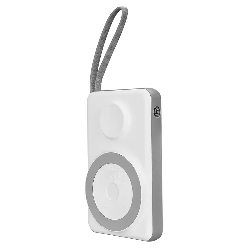 S-link M120 10000mAh Type-C PD20W Hızlı Şarj+QC 3.0 18W Şarj Kablosuz Wireless ve Magsafe 15W Şarj Dahili Type-C+Lightning Uyumlu Kablolu Dijital Ekranlı Taşınabilir Powerbank Promozone