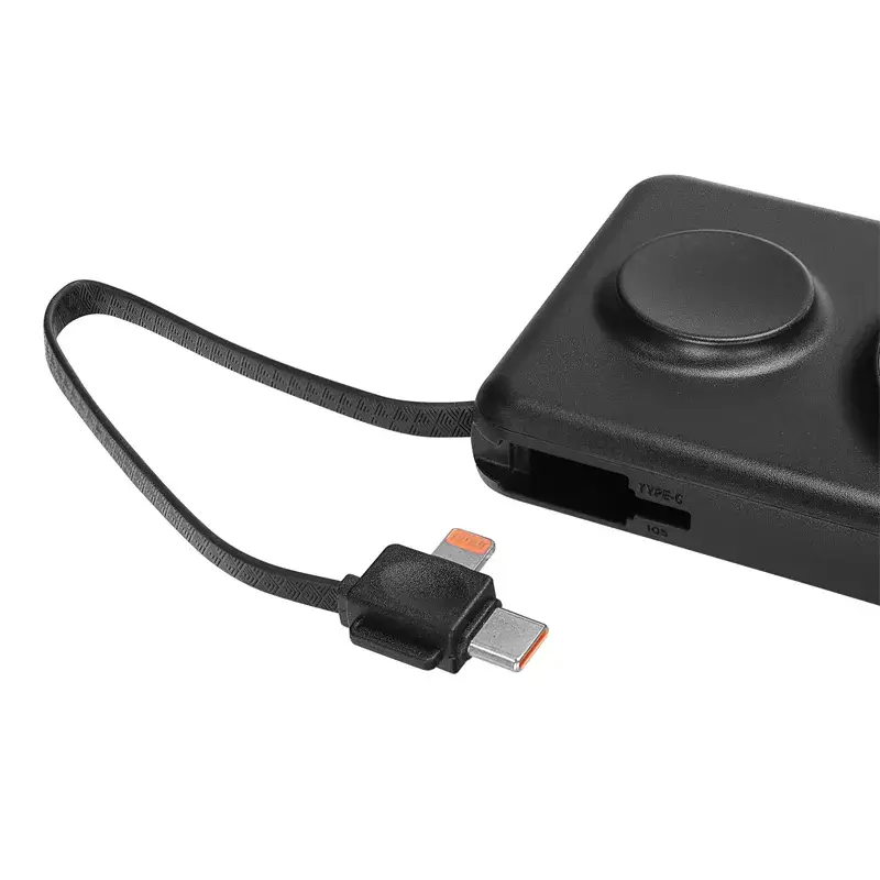 S-link M120 10000mAh Type-C PD20W Hızlı Şarj+QC 3.0 18W Şarj Kablosuz Wireless ve Magsafe 15W Şarj Dahili Type-C+Lightning Uyumlu Kablolu Dijital Ekranlı Taşınabilir Powerbank Promozone
