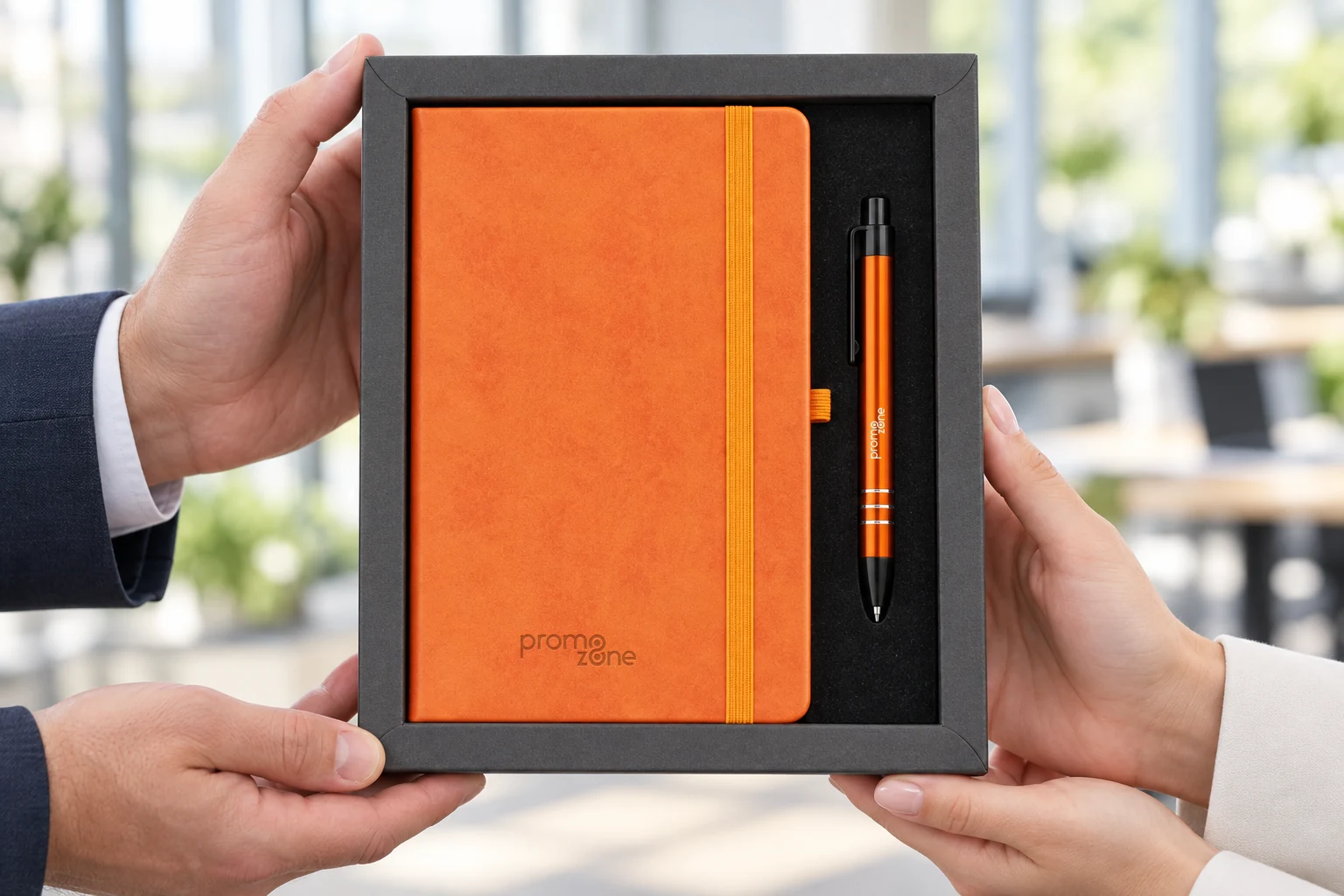 2’li Hediye Seti Termo Deri Defter 13x21 cm + Metal Tükenmez Kalem Özel Kutulu